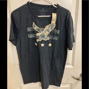 American Eagle mens athletic mens blue t shirt with Eagle logo, NWT